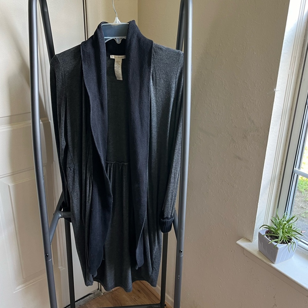 White + Warren Long Cardigan with cashmere knit trim